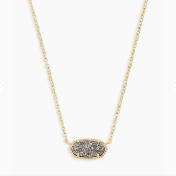KENDRA SCOTT ELISA GOLD PENDANT IN PLATINUM DRUSY - Picture 2 of 7